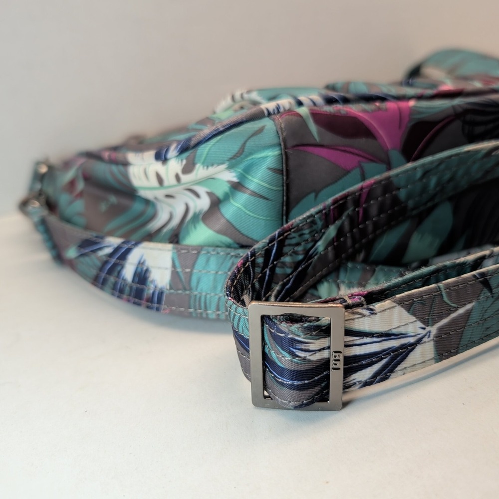 Lug Mambo Crossbody Bag Tropical Leaf Teal Grey - Picture 16 of 16